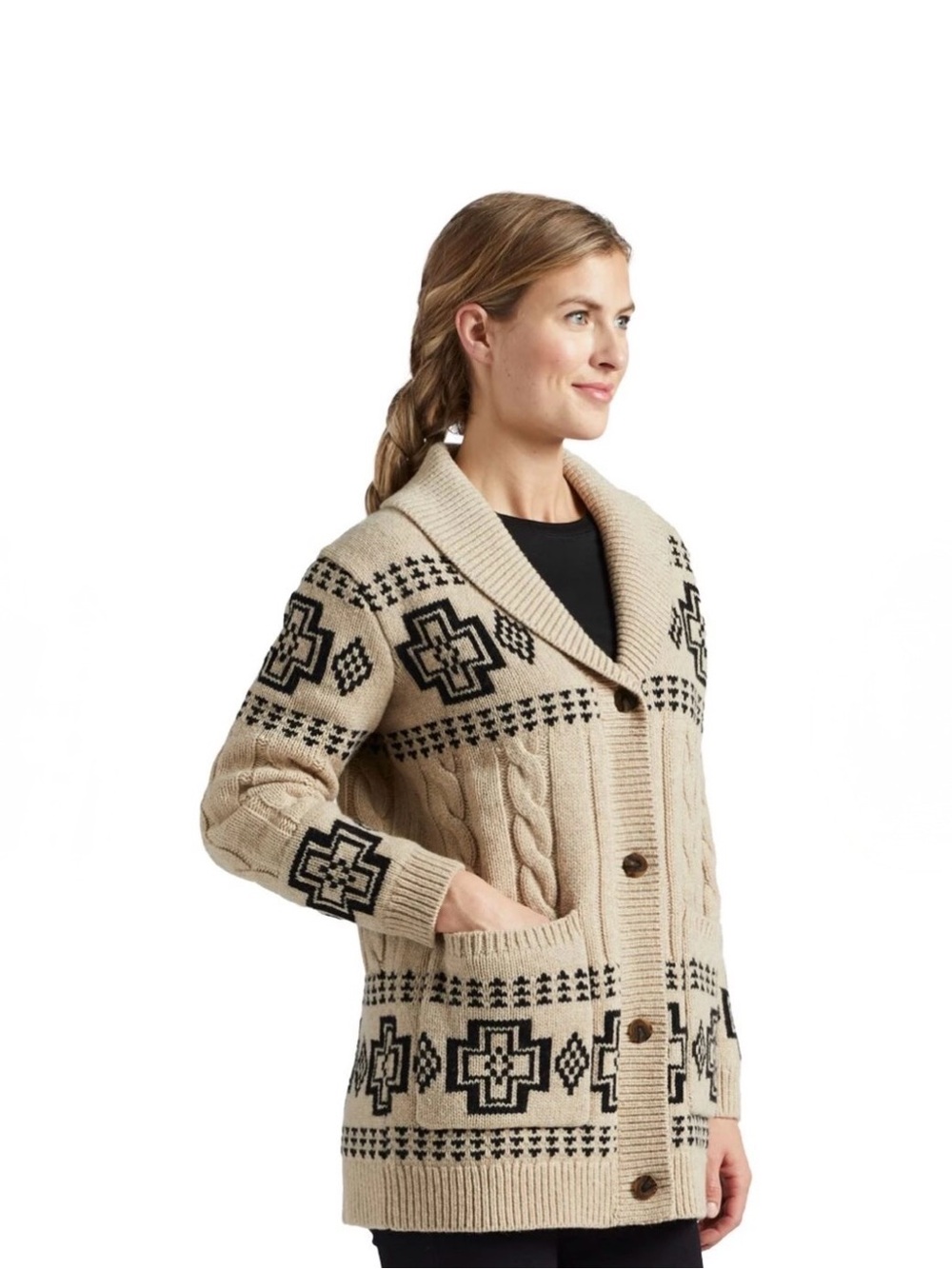 NWT Pendleton Women’s Lambswool Cable Cardigan - size XL - Picture 2 of 10